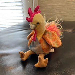 Zodiac Rooster TY Beanie Baby 2000 Retired Plush Colorful Rooster TY Toy